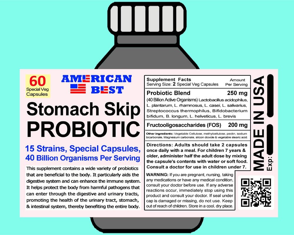 Stomach Skip <br> Probiotic 40 Billion <br> per serving <br> (60 special capsules)