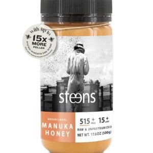 Steens Manuka Honey - MGO 515+ - Pure & Raw 100% Certified UMF 15+ Manuka Honey - Bottled and Sealed in New Zealand - 17.6 oz