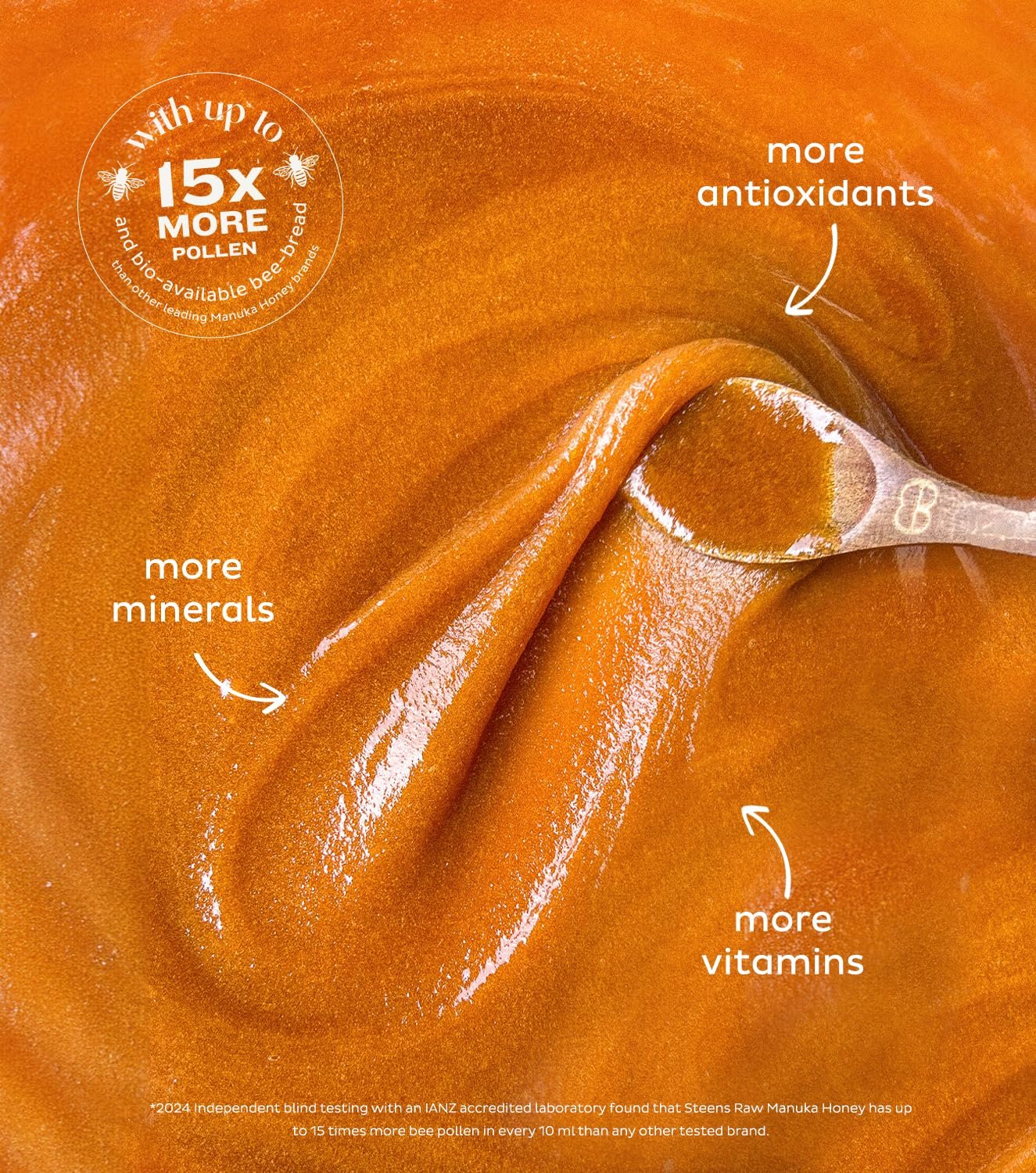 Steens Manuka Honey - MGO 515+ - Pure & Raw 100% Certified UMF 15+ Manuka Honey - Bottled and Sealed in New Zealand - 17.6 oz - Image 2