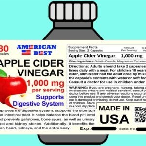 Apple Cider Vinegar 1000 mg/serving (180cts)