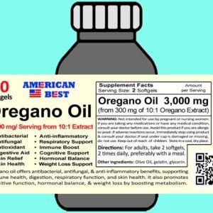 Oregano Oil 10:1 Extract <br> 300 mg/serving <br>( 90 Softgels)